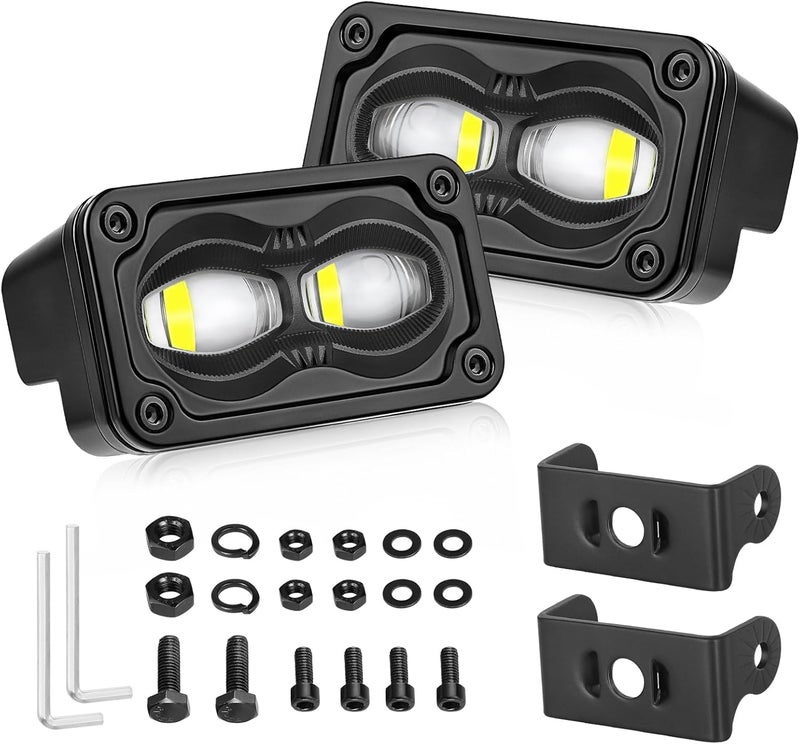 AKD Part 3 Inch SAE LED Fog Lights 40W DOT Approved Mini LED Light Pods Street Legal Cut-off Low Beam Small Offroad Lights Fog Pods Lights 2 Packs for Trucks Pickup Motorcycle Dirt Bike SUV UTV ATV - Image 1